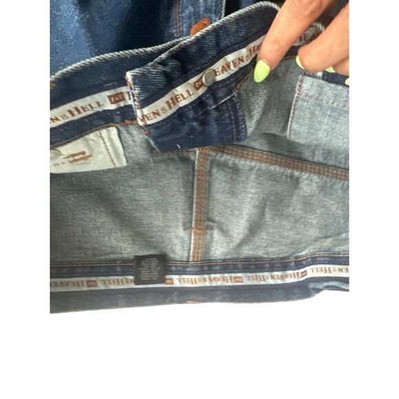 HEAVEN & HELL Vintage Men's 761 Wide Leg Medium Wash Jeans Size 36 - Picture 9 of 13